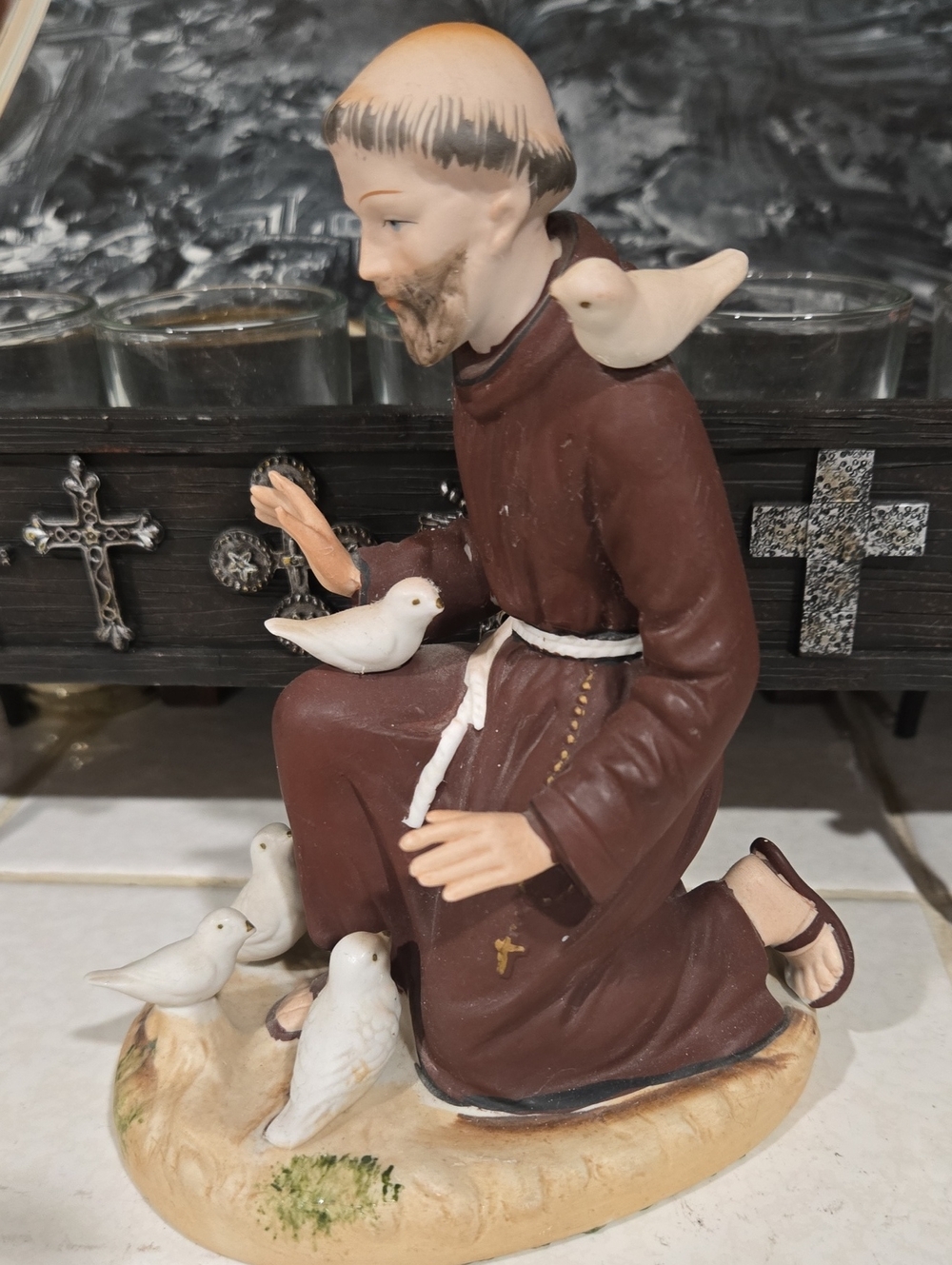 St Francis Of Assissi Statue With Doves